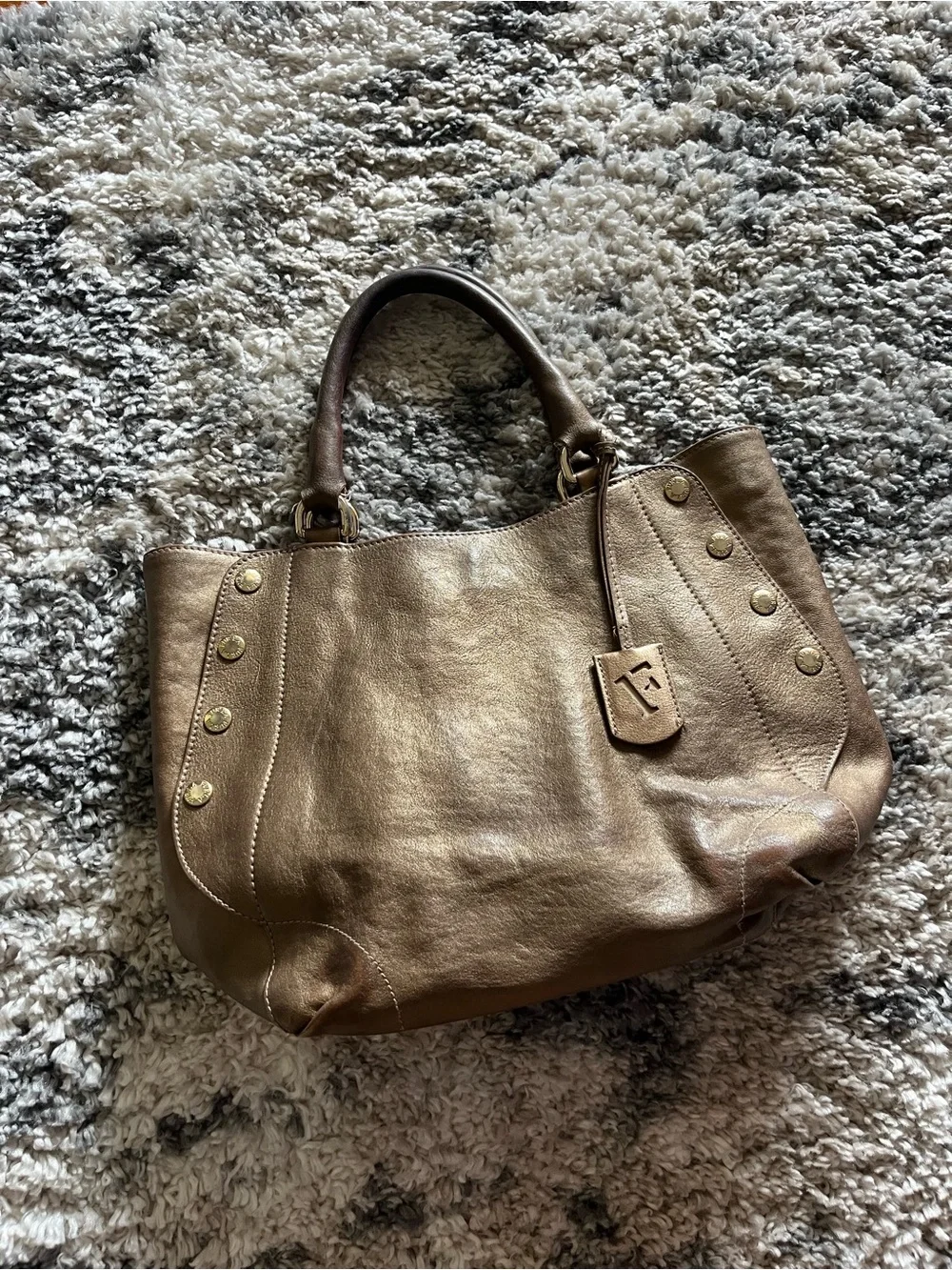 FURLA bronze Leather handbag